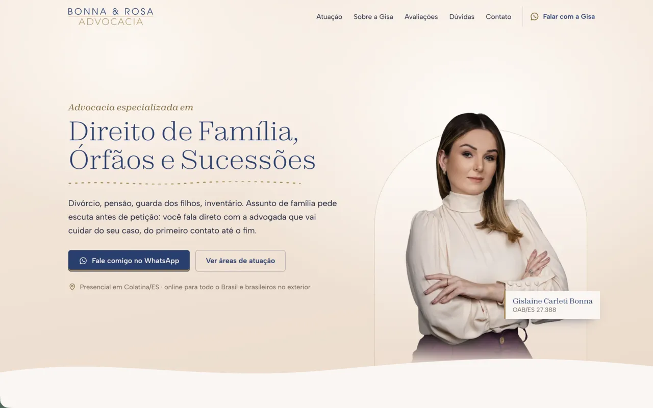 Site da Bonna & Rosa Advocacia