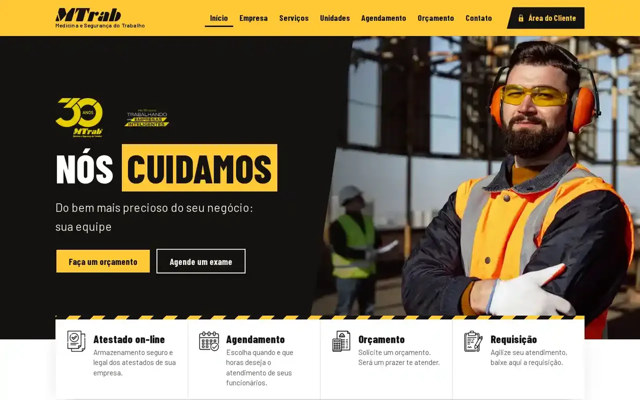 Site da Mtrab, medicina e segurança do trabalho em Colatina/ES