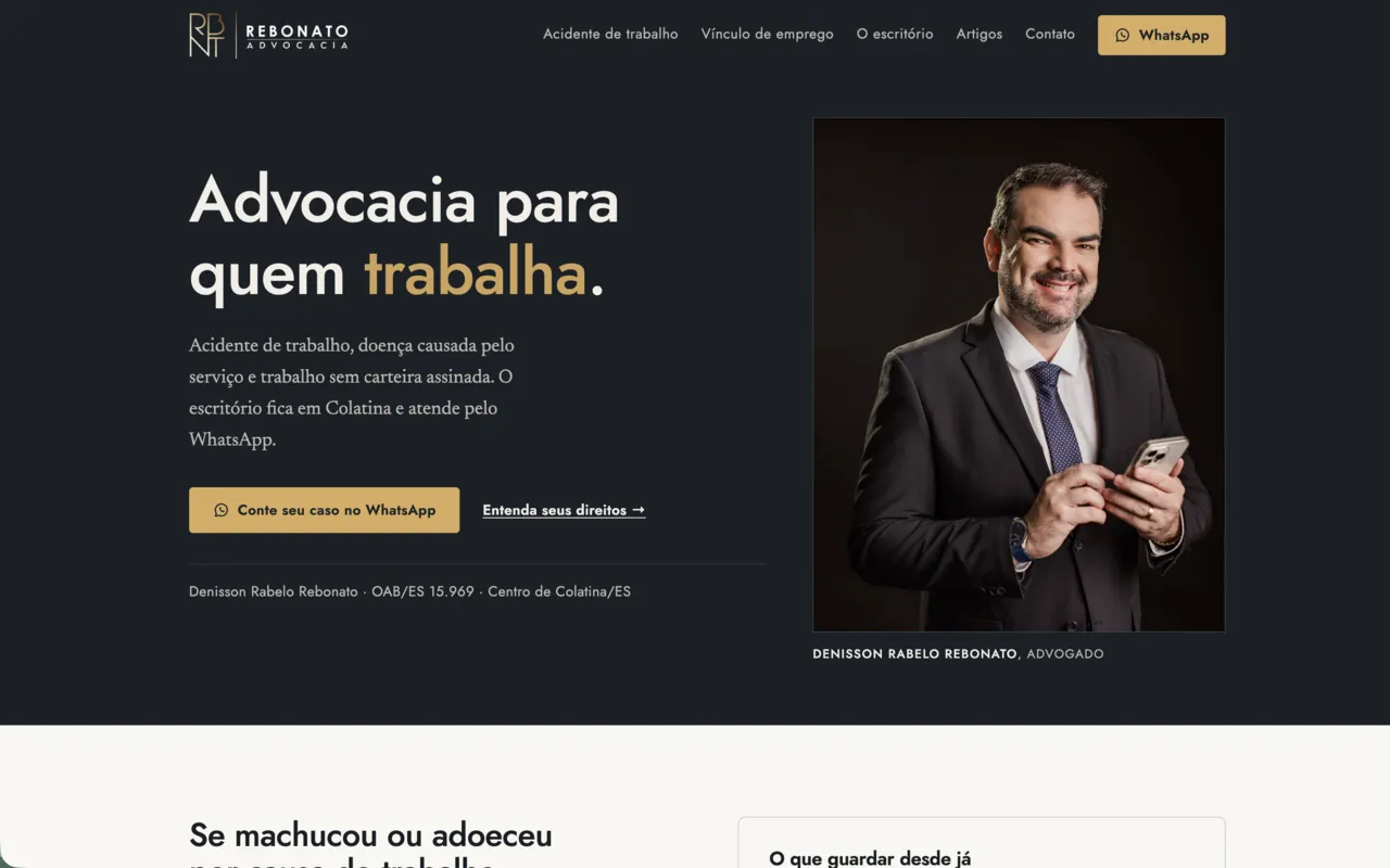 Site da Rebonato Advocacia